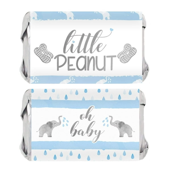 2 inch Elephant Theme Baby Shower Thank You Stickers 100 Count Blue Baby Shower Favor Labels 